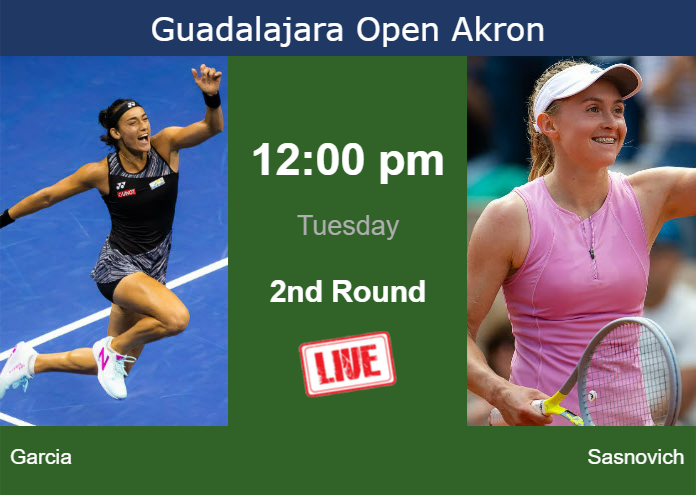 Tuesday Live Streaming Caroline Garcia vs Aliaksandra Sasnovich