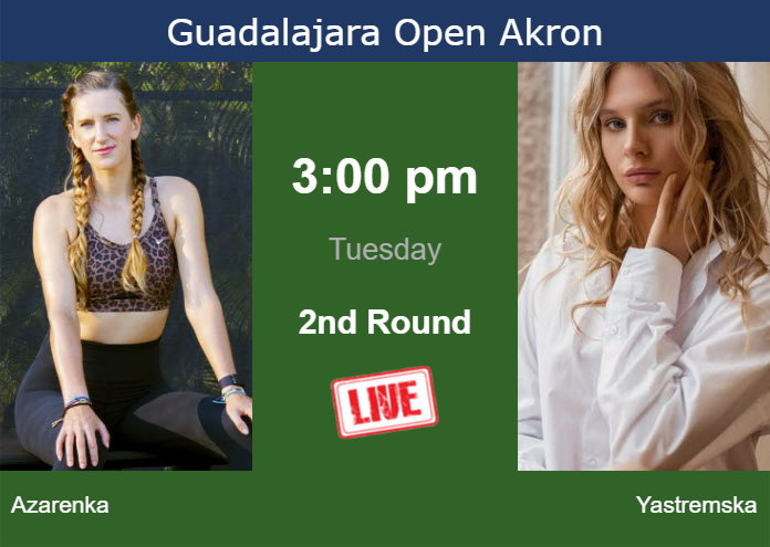 Tuesday Live Streaming Victoria Azarenka vs Dayana Yastremska
