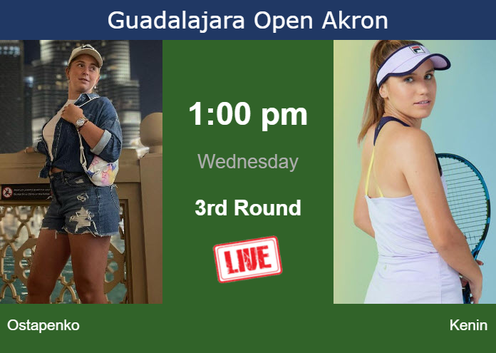 Wednesday Live Streaming Jelena Ostapenko vs Sofia Kenin