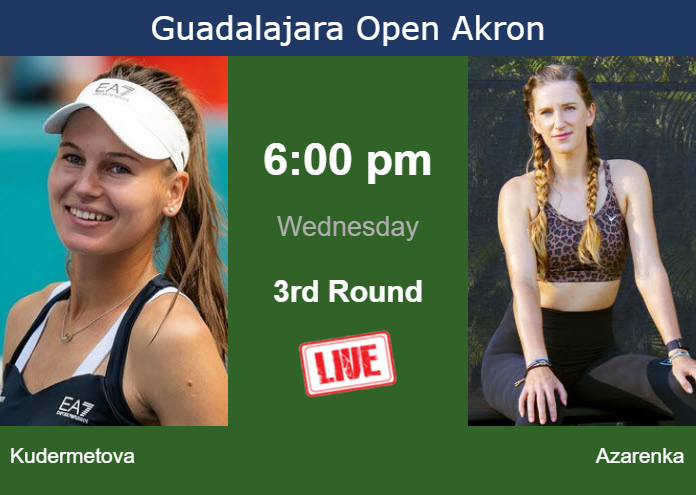Wednesday Live Streaming Veronika Kudermetova vs Victoria Azarenka