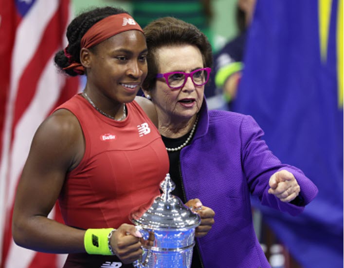 Coco Gauff With Billie Jean King At The Us Open