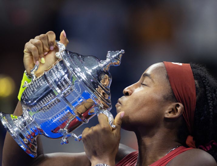 Gauff With Us Open Trophy