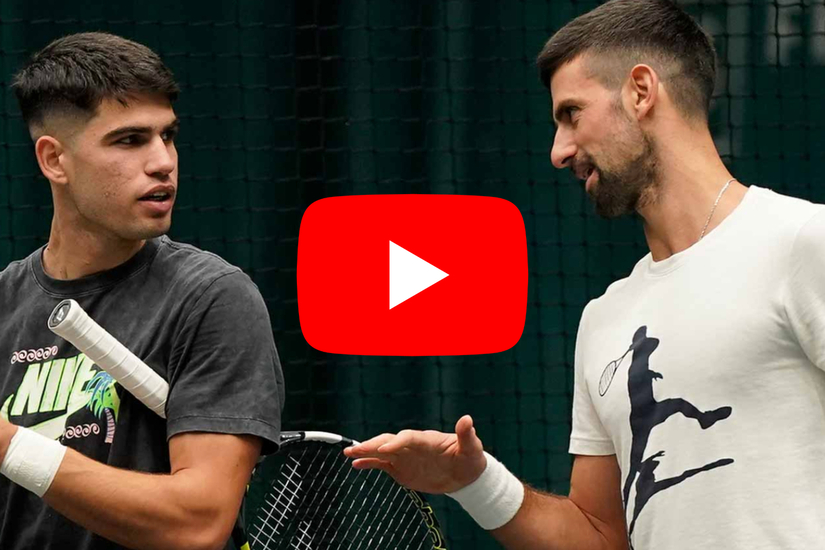 Novak Djokovic and Carlos Alcaraz share a practice session ahead of ATP year-end No. 1 battle
