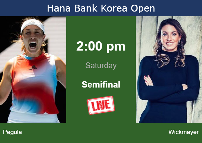 How to watch Pegula vs. Wickmayer on live streaming in Seoul on Saturday Friday Live Streaming Jessica Pegula vs Yanina Wickmayer