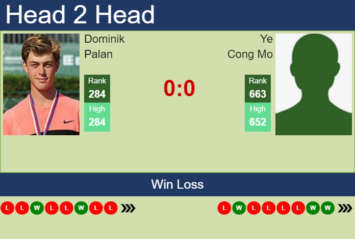 Prediction and head to head Dominik Palan vs. Ye Cong Mo