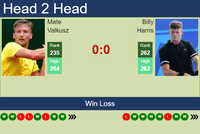 H2H, prediction of Mate Valkusz vs Billy Harris in Hamburg Challenger with odds, preview, pick | 20th October 2023