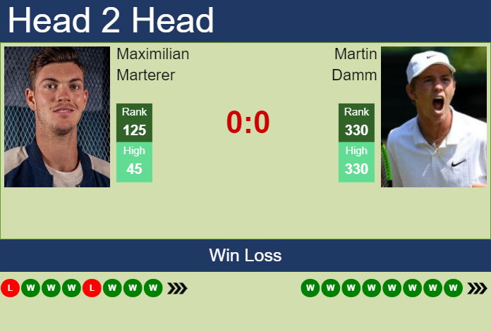 Prediction and head to head Maximilian Marterer vs. Martin Damm