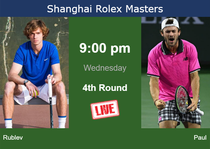 Tuesday Live Streaming Andrey Rublev vs Tommy Paul
