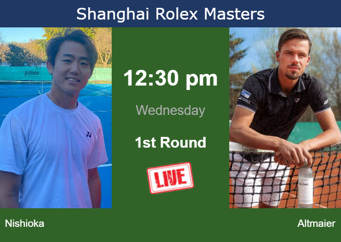 Tuesday Live Streaming Yoshihito Nishioka vs Daniel Altmaier