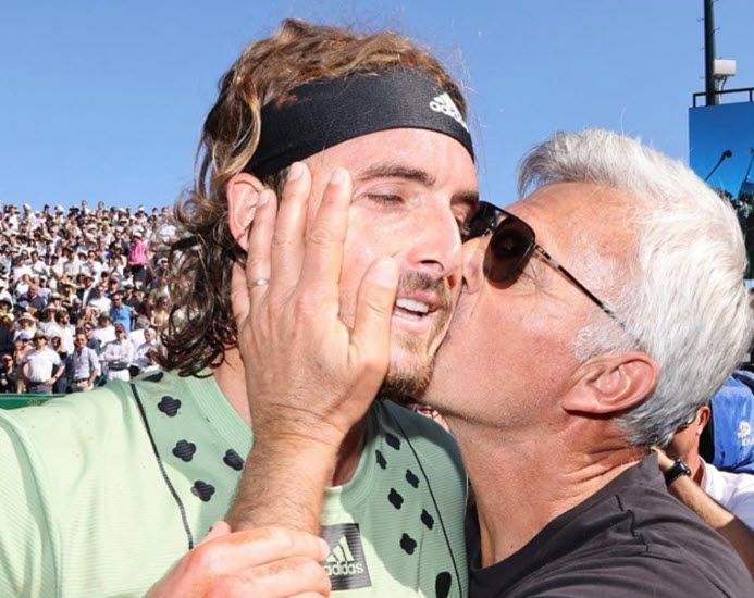 Stefanos Tsitsipas With His Father