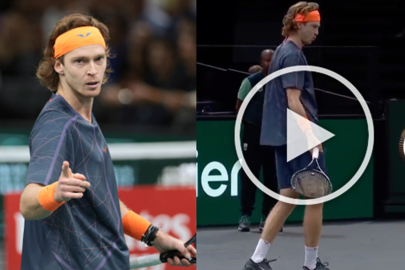 WATCH: How Andrey Rublev was inches from defaulting against Novak Djokovic in Paris