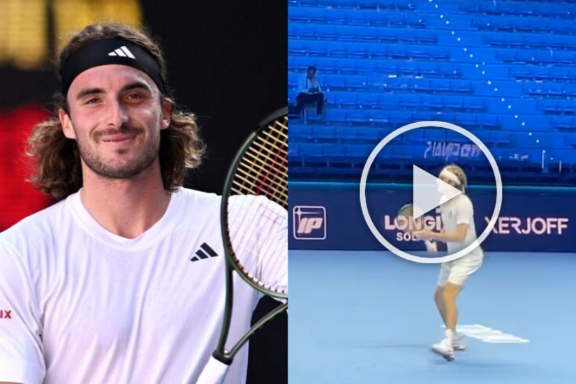 Watch. Stefanos Tsitsipas Shows Off A Series Of Backhands During His Training