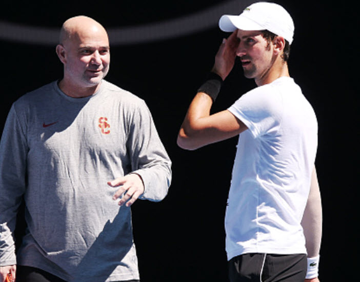Andre Agassi With Novak Djokovic