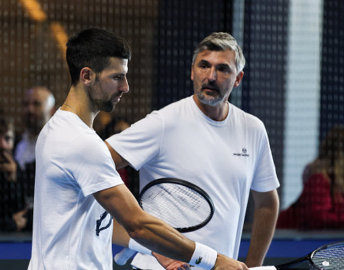 Djokovic With His Coach