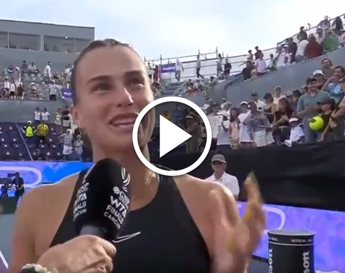 Sabalenka Speaks To The Crowd After The Match