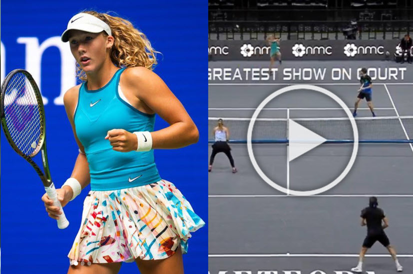 WATCH. Mirra Andreeva blasts amazing forehand Vs Stefanos Tsitsipas Mirra Andreeva Stefanos Tsitsipas