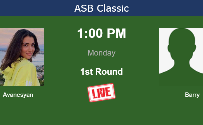 How to watch Avanesyan vs. Barry on live streaming in Auckland on Monday Sunday Live Streaming Elina Avanesyan vs Monique Barry