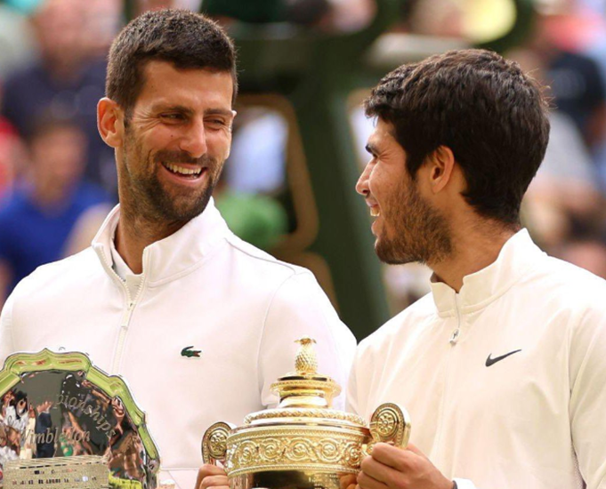 Alcaraz And Djokovic Smile Alcaraz And Djokovic Smile