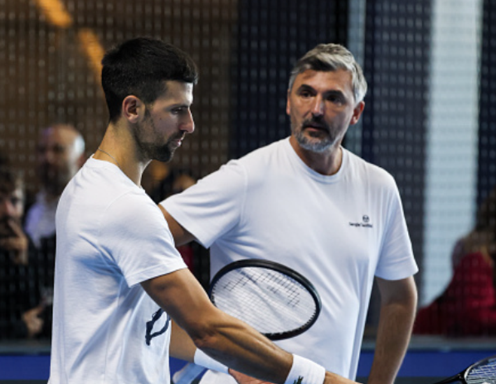 Djokovic With His Coach