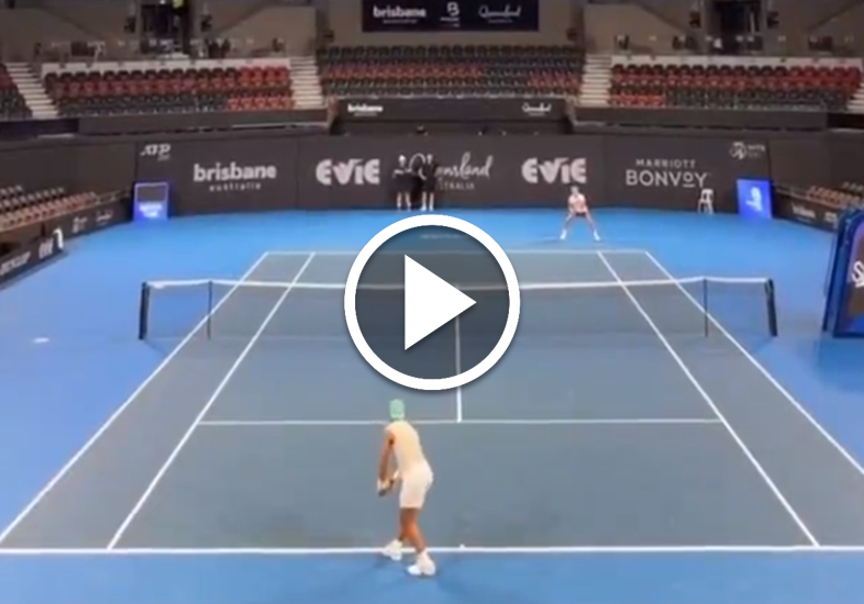 Nadal Practices With Rune