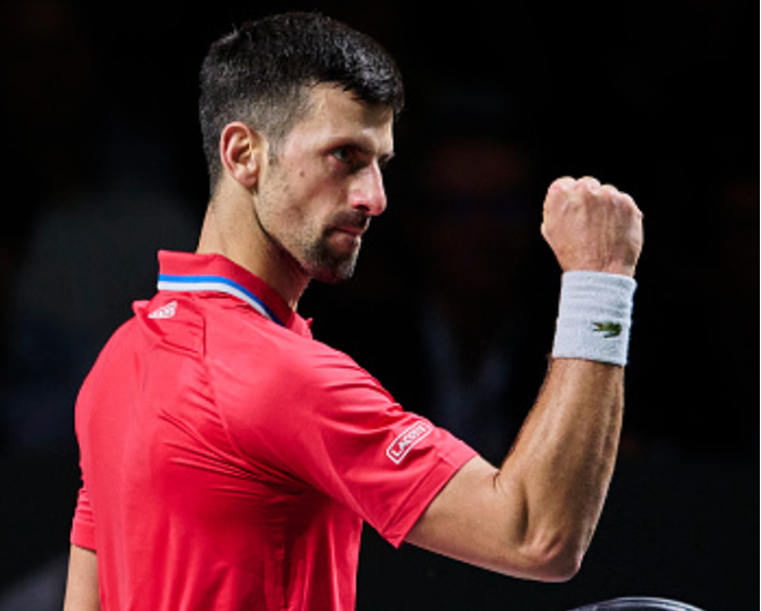 Novak Djokovic Wins A Match Point At The Davis Cup