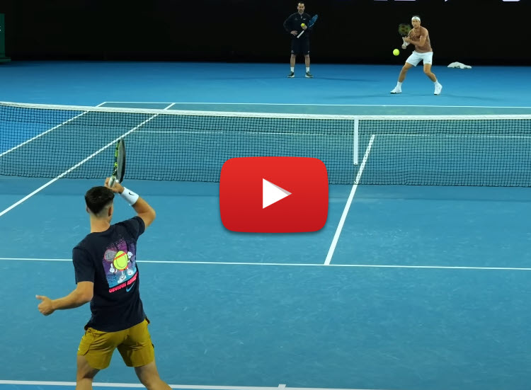 Alcaraz And Ruud Practice