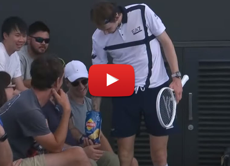 Bublik Steals Chips From A Fan Bublik Steals Chips From A Fan