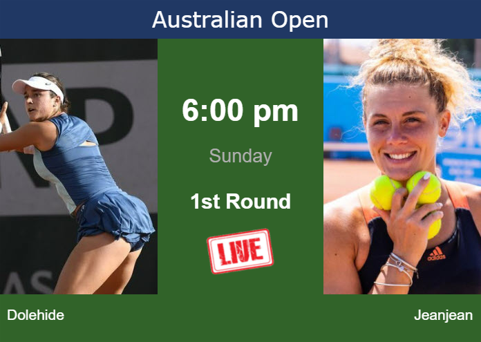 How to watch Dolehide vs. Jeanjean on live streaming at the Australian Open on Sunday
