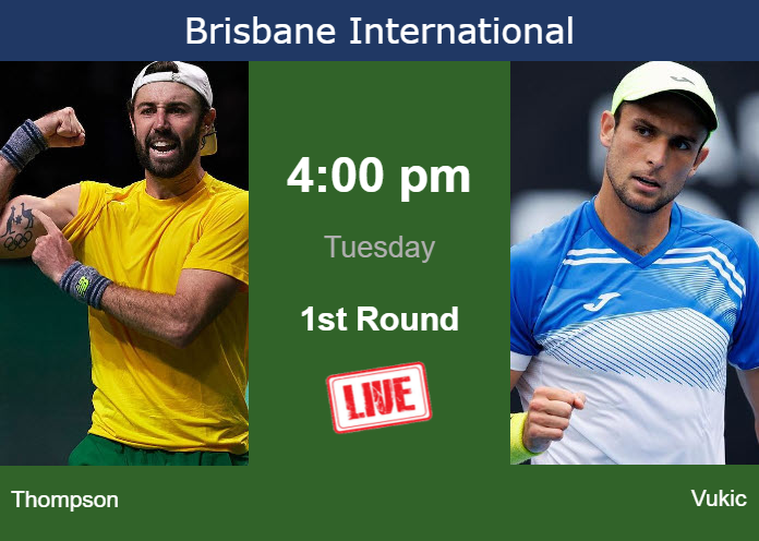 Monday Live Streaming Jordan Thompson vs Aleksandar Vukic