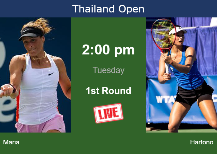 How to watch Maria vs. Hartono on live streaming in Hua Hin on Tuesday
