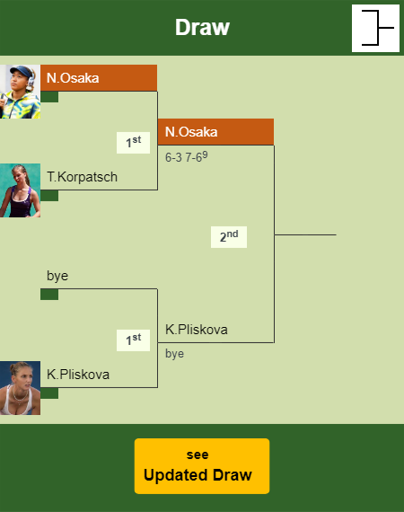 Naomi Osaka Draw info