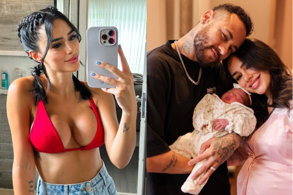 Bruna Biancardi stands in front of a mirror to take an attractive and appealing photo.