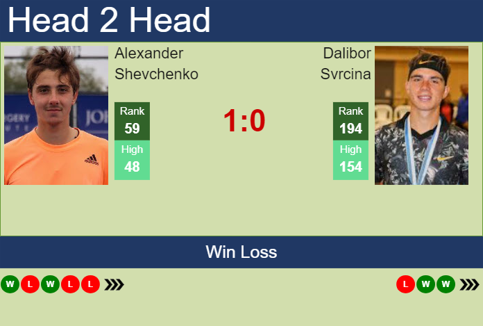 H2H, prediction of Alexander Shevchenko vs Dalibor Svrcina in Montpellier with odds, preview, pick | 31st January 2024