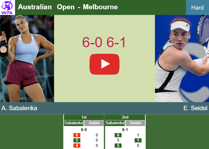 Superb Aryna Sabalenka soars past Seidel in the 1st round to collide vs Fruhvirtova at the Australian Open. HIGHLIGHTS, INTERVIEW – AUSTRALIAN OPEN RESULTS