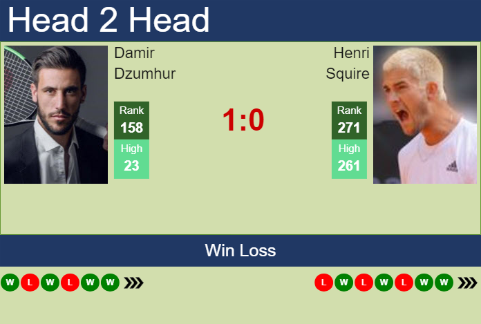 Prediction and head to head Damir Dzumhur vs. Henri Squire