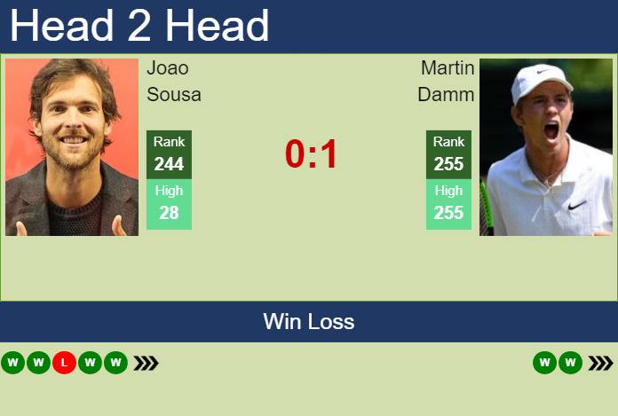 Prediction and head to head Joao Sousa vs. Martin Damm