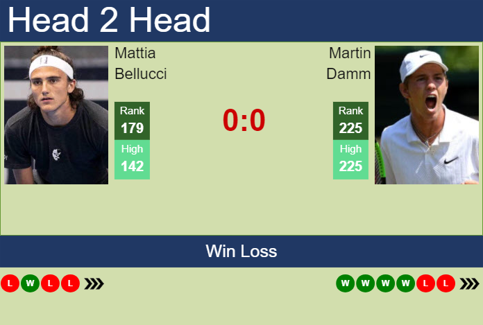 Prediction and head to head Mattia Bellucci vs. Martin Damm