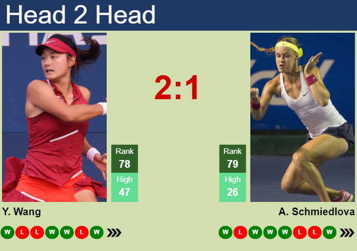 H2H, prediction of Yafan Wang vs Anna Schmiedlova in Hua Hin with odds, preview, pick | 1st February 2024