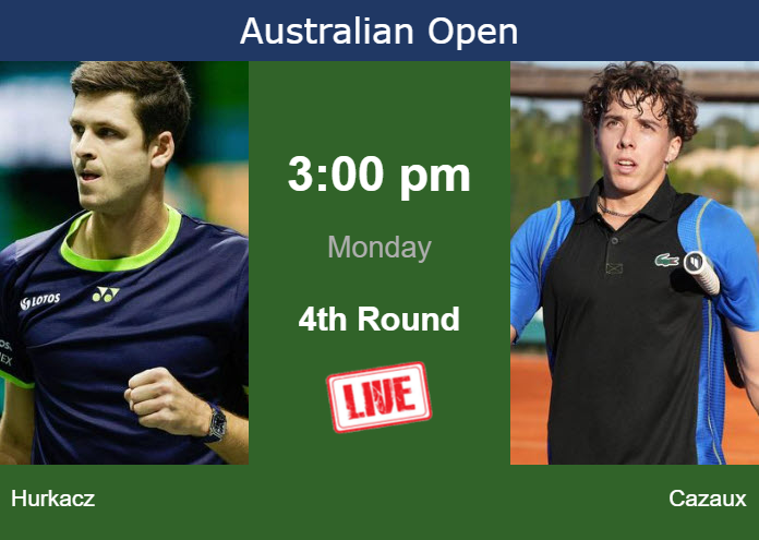 How to watch Hurkacz vs. Cazaux on live streaming at the Australian Open on Monday