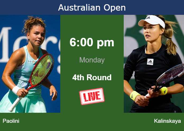How to watch Paolini vs. Kalinskaya on live streaming at the Australian Open on Monday