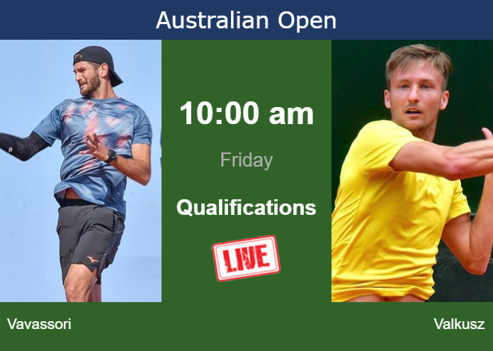 How to watch Vavassori vs. Valkusz on live streaming at the Australian Open on Friday