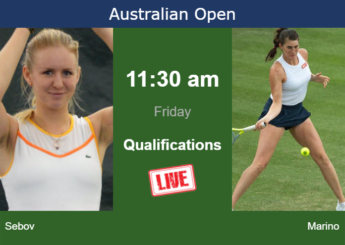 How to watch Sebov vs. Marino on live streaming at the Australian Open on Friday