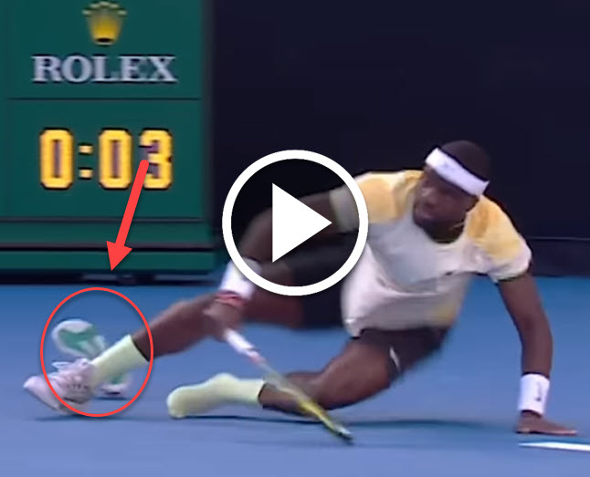 WATCH! Frances Tiafoe Loses A Shoe During A Point Vs Tomas Machac ...