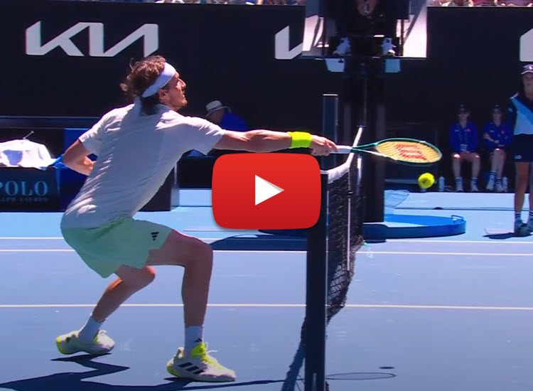 WATCH. Tsitsipas comes out with a remarkable weird winner during his contest against Bergs at the Australian Open