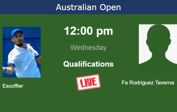 Tuesday Live Streaming Antoine Escoffier vs Santiago Rodriguez Taverna