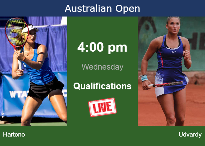 How to watch Hartono vs. Udvardy on live streaming at the Australian Open on Wednesday