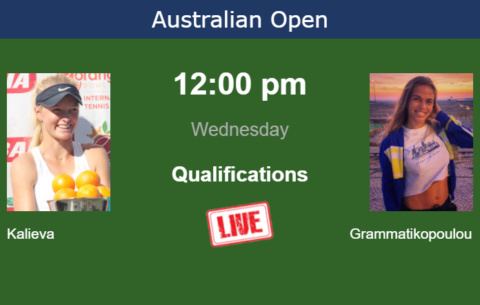 How to watch Kalieva vs. Grammatikopoulou on live streaming at the Australian Open on Wednesday