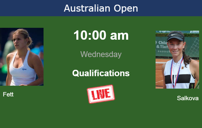 How to watch Fett vs. Salkova on live streaming at the Australian Open on Wednesday