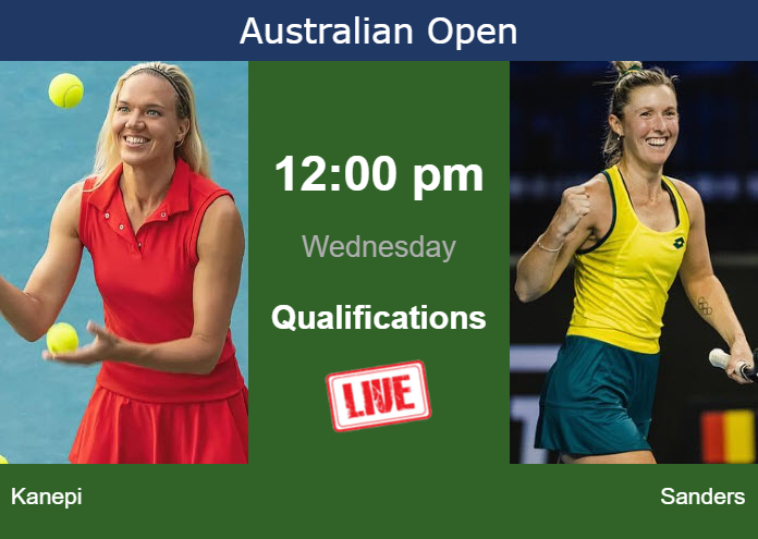 How to watch Kanepi vs. Sanders on live streaming at the Australian Open on Wednesday