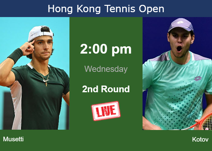 Tuesday Live Streaming Lorenzo Musetti vs Pavel Kotov